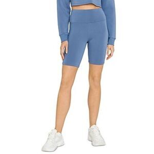 GREY LAB Womens Blue Stretch Heather Active Wear Skinny Shorts S